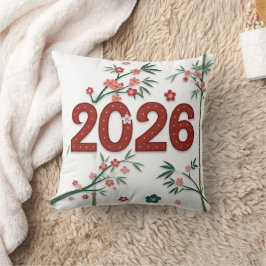 2026 Bambuszahlen mit Kirschblüten Kissen