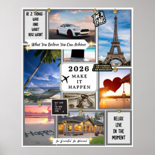 2026 Benutzerdefiniertes Gesetz der Anziehung Visi Poster