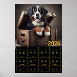 2026 Bernese Mountain Dog Calendar  Poster
