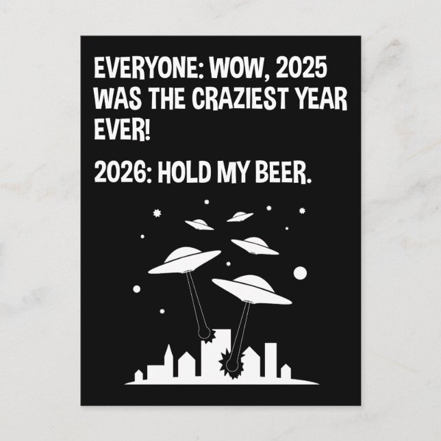 2026 Bier halten Postkarte (Vorderseite)