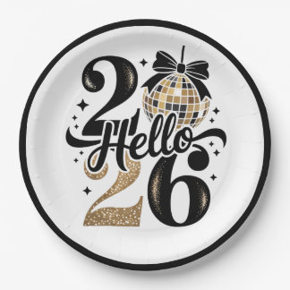 2026 Black And Gold New Year Pappteller
