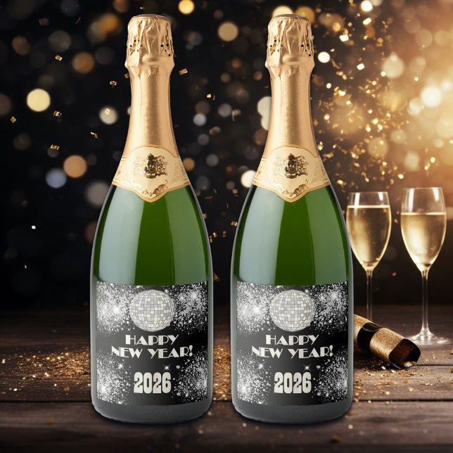 2026 Black Silver Glitter New Year's Eve Party  (Von Creator hochgeladen)