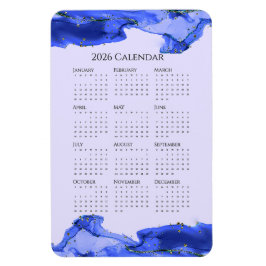 2026 Blaue Marmorwellen im Calendar Ocean Magnet