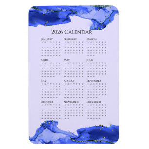 2026 Blaue Marmorwellen im Calendar Ocean Magnet
