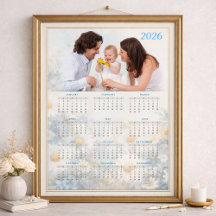 2026 Blumenkalender mit Familienfoto