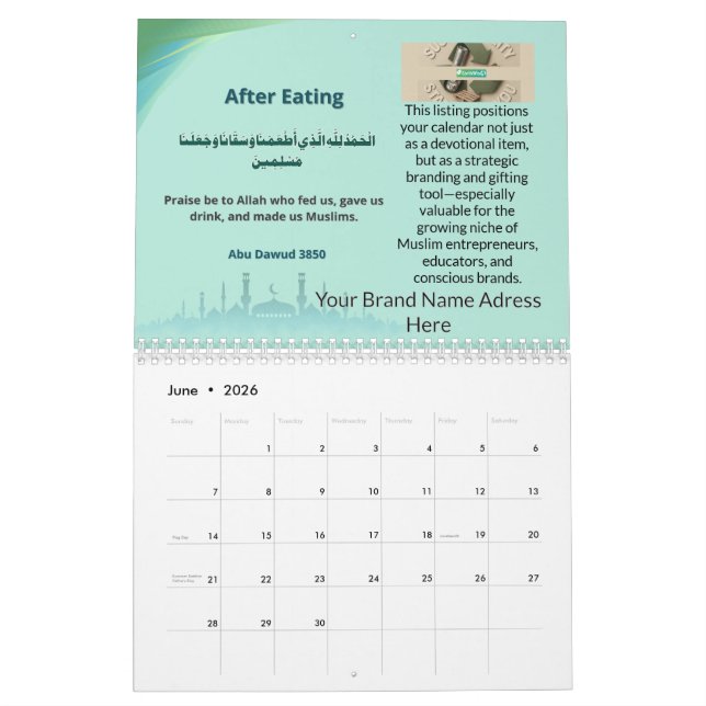 2026 Brandable Islamic Hijri Calendar – Mindfulnes Kalender (Jun 2026)