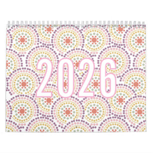 2026 Bunte Pastell-Muster-Illustrations-Kalender Kalender