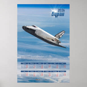 2026 Buran Sowjet-Shuttle Poster-Kalender Poster