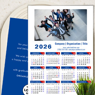 2026 Calendar Business-Foto-Logo Minimalistisch Bl Feiertagskarte