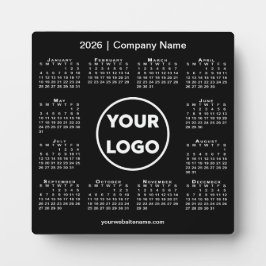 2026 Calendar Company Logo Black Business Fotoplatte