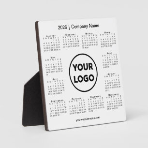 2026 Calendar Company Logo Business Desktop Fotoplatte