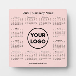 2026 Calendar Company Logo Pink Business Fotoplatte