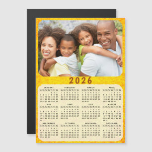 2026 Calendar Magnet Family Foto Gelb