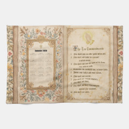2026 Calendar Towel Ten Commandments Monastic Geschirrtuch