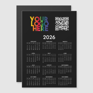 2026 Calendrier Business Logo QR Code Carte magnét