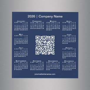 2026 Calendrier Custom Business QR Code Magnet Mar
