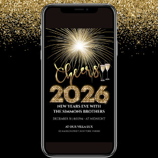 2026 Cheers NYE Party Invitation Einladung