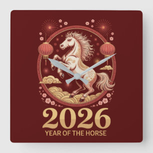 2026 Chinesisches Neujahr Pferd-Zodiakus Wanduhr