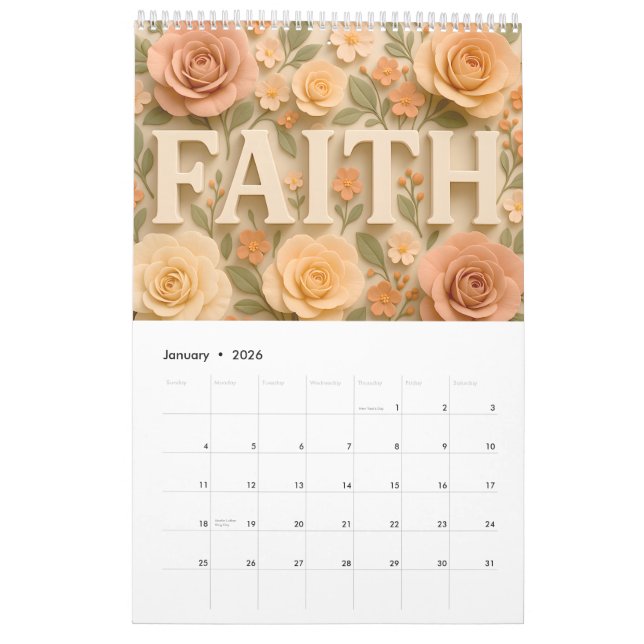 2026 Christian Floral with Personalization Kalender (Jan 2026)
