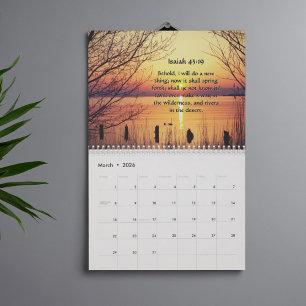 2026 Christliche Landschaften der KJV-Bibelschrift Kalender