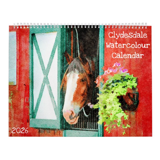 2026 Clydesdale Heavy Horse Lover Owner Clyde Gift Kalender (Titelbild)
