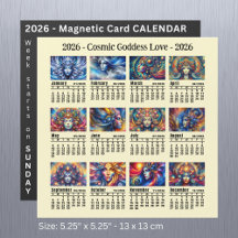 2026 Custom Cosmic Goddess Kalender Sonntag Start