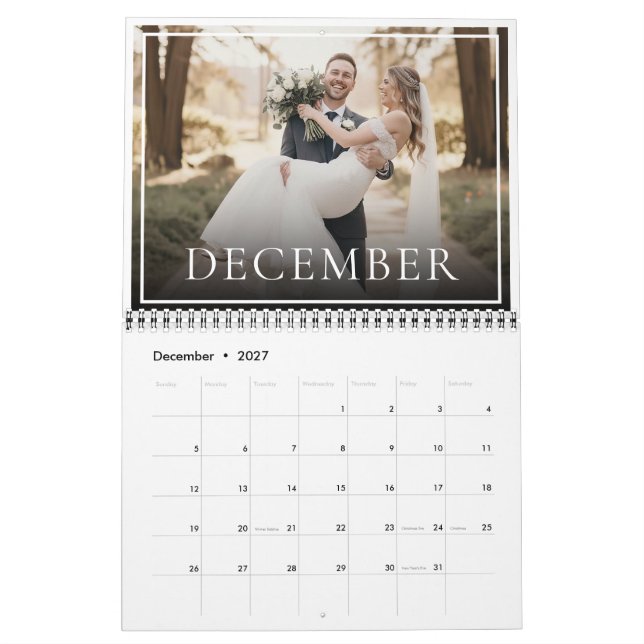 2026 Custom Wedding Photo Newlywed Chic Kalender (Dez 2027)