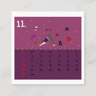 2026 Cute Cartoon Yoga Poses Calendar, Health  Quadratische Visitenkarte