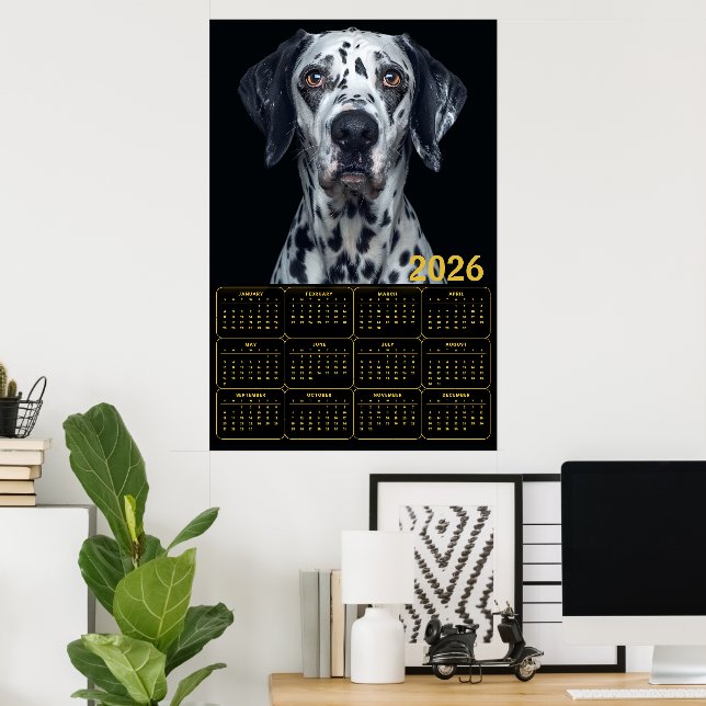 2026 Dalmatian-Hundekalender  Poster (Heimbüro)