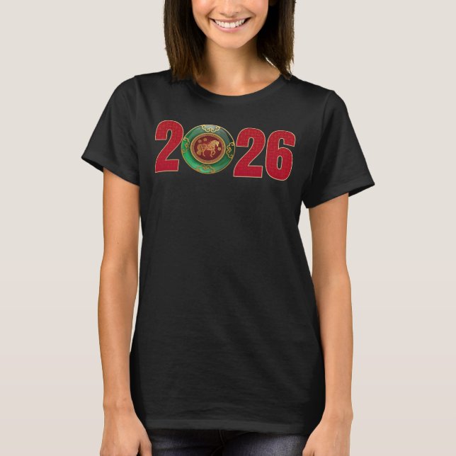 2026 Das chinesische Neujahr des Pferdes T-Shirt (Vorderseite)