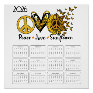 2026: Ein Jahr des Friedens, der Liebe und Sonnenb Poster