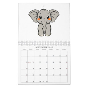2026 Einfache Tiere Kalender