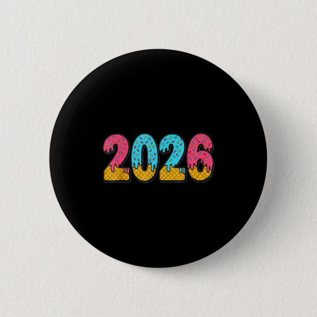 2026 Eis-Drip-Meme Neujahr Gen-Alpha-Slang Button (Vorderseite)