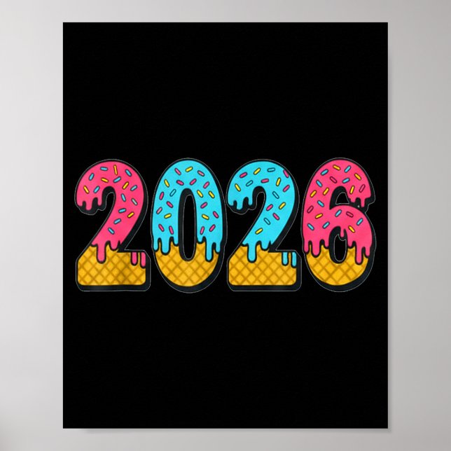 2026 Eis-Drip-Meme Neujahr Gen-Alpha-Slang Poster (Vorne)