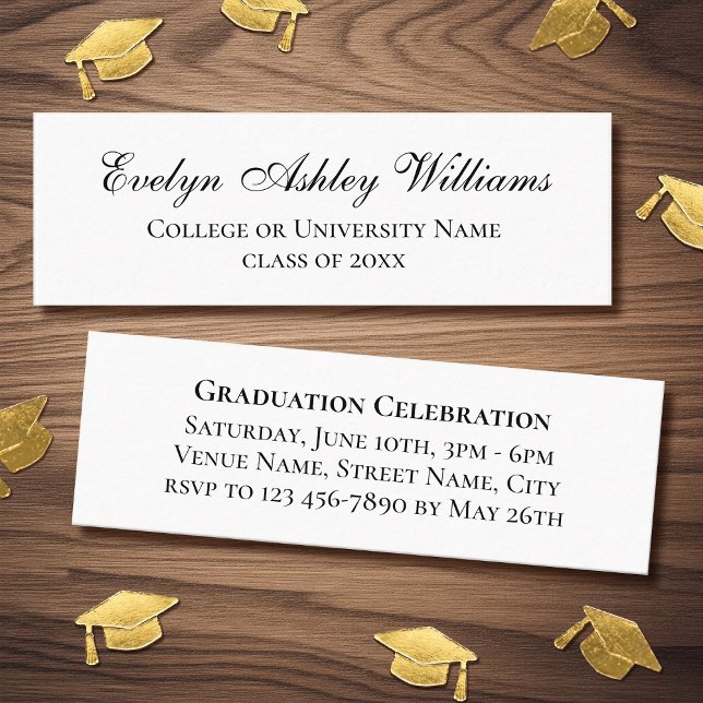 2026 Elegant Graduation Script Invitation Cards Mini Visitenkarte (Von Creator hochgeladen)