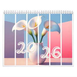2026 Elegante Calla-Lilien-Blumenkalender Kalender