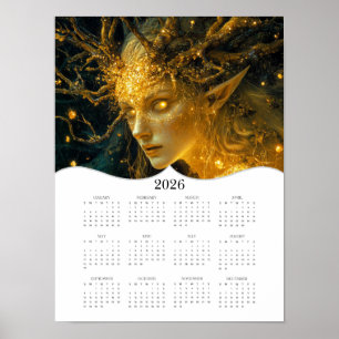 2026 Elf-Kalender für das ganze Jahr Poster