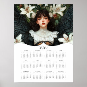 2026 Engel Ganzjahres-Jahreskalender Poster