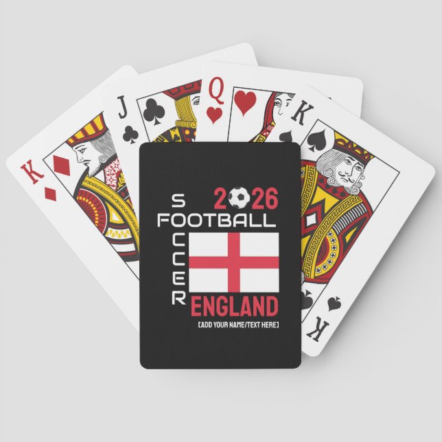 2026 ENGLAND Fußball Custom Name JEDES JAHR Spielkarten (Rückseite)