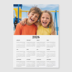 2026 Familienfoto-Kalender Moderner Kühlschrankmag Magnetkarte