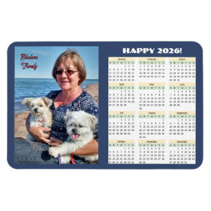 2026 Familienkalender-Foto-Magnet Magnet