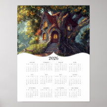 2026 Fantasy Hütte Volljähriger Mauerkalender