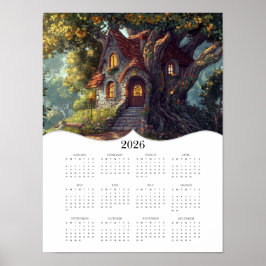 2026 Fantasy Hütte Volljähriger Mauerkalender Poster