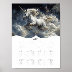 2026 Fantasy Unicorn Volljähriger Mauerkalender Poster