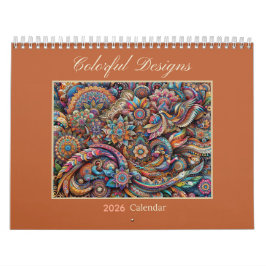 2026 Farbige Designs Abstrakter Kunstkalender Kalender