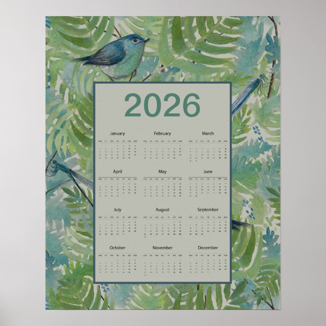 2026 Farne Vögel Kalender Poster (Vorne)