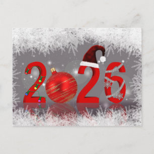 2026 Festliches Rot Frohe Weihnachten Neues Jahr