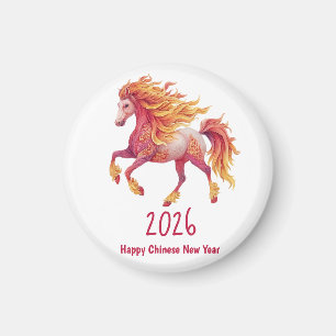 2026 Feuriges Pferd – Frohes chinesisches Neujahr Magnet