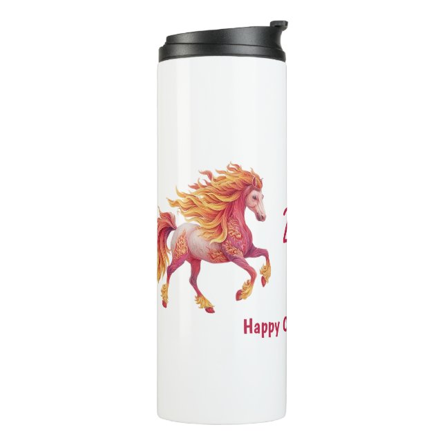 2026 Fiery Horse – Happy Chinese New Year Thermosbecher (Nach links gedreht)