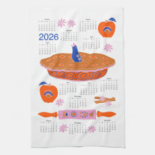 2026 Folk Art Kernstück Apple Pie Kalender Geschirrtuch